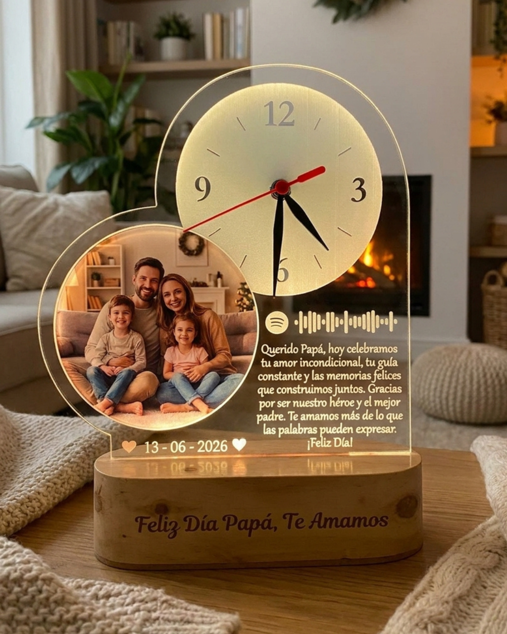 Lámpara Reloj Diseño corazón