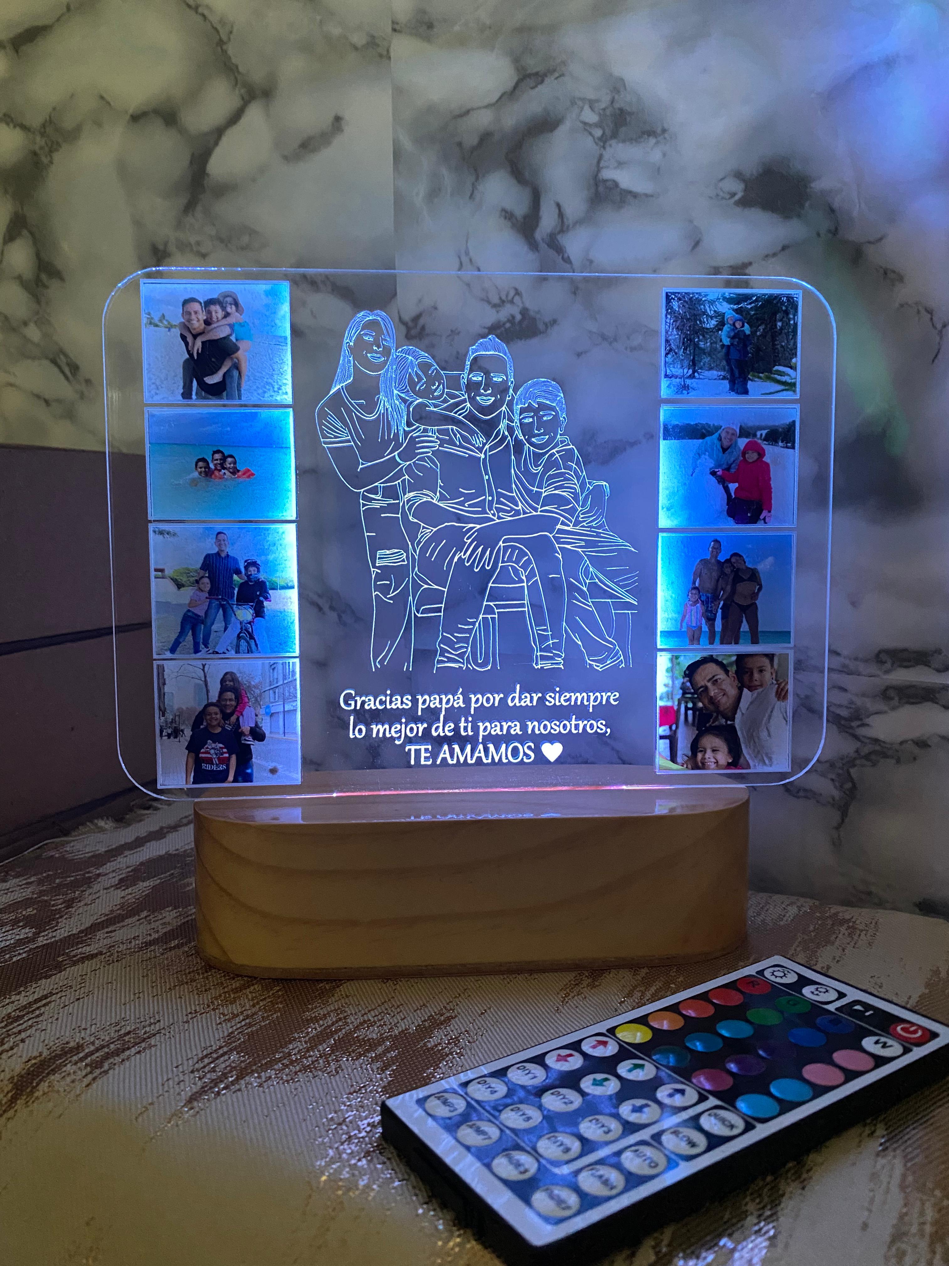 Lámpara led diseño doble multicolor estilo diamante