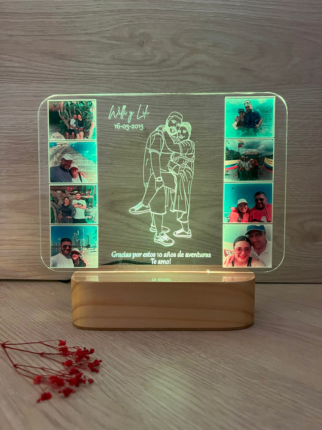 Lámpara led diseño doble multicolor estilo diamante