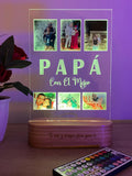 Lámpara led foto real multicolor estilo papá