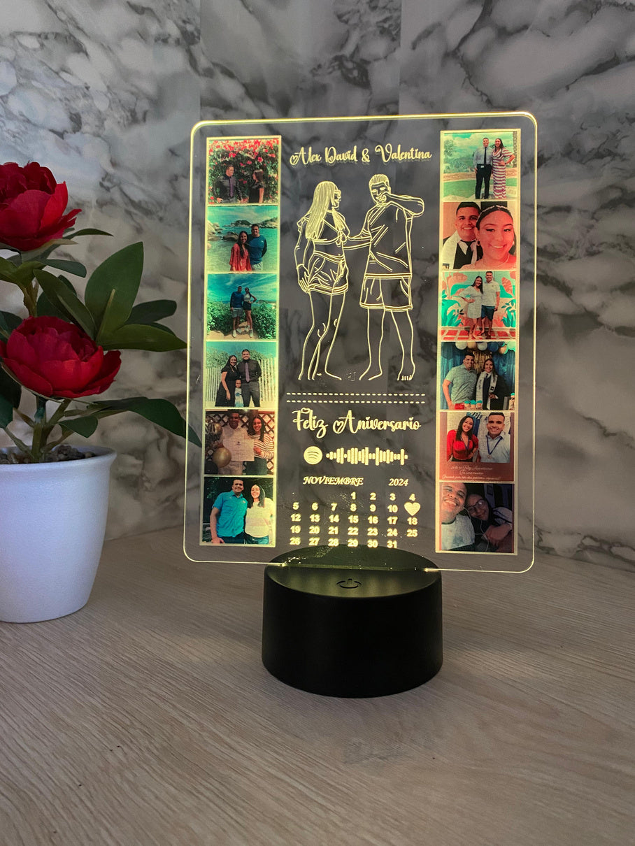 Lámpara led diseño doble multicolor estilo rubi