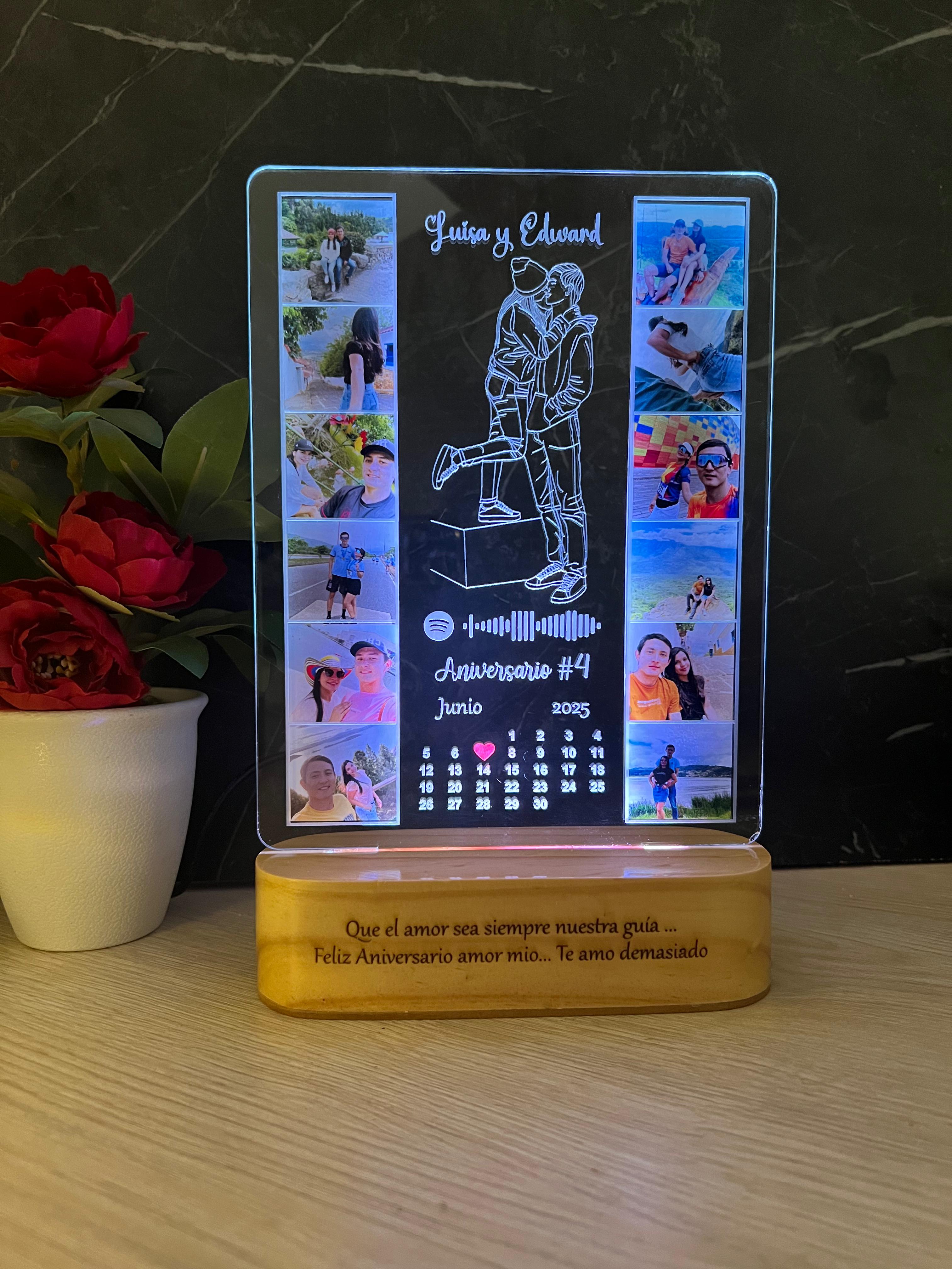 Lámpara led diseño doble multicolor estilo rubi