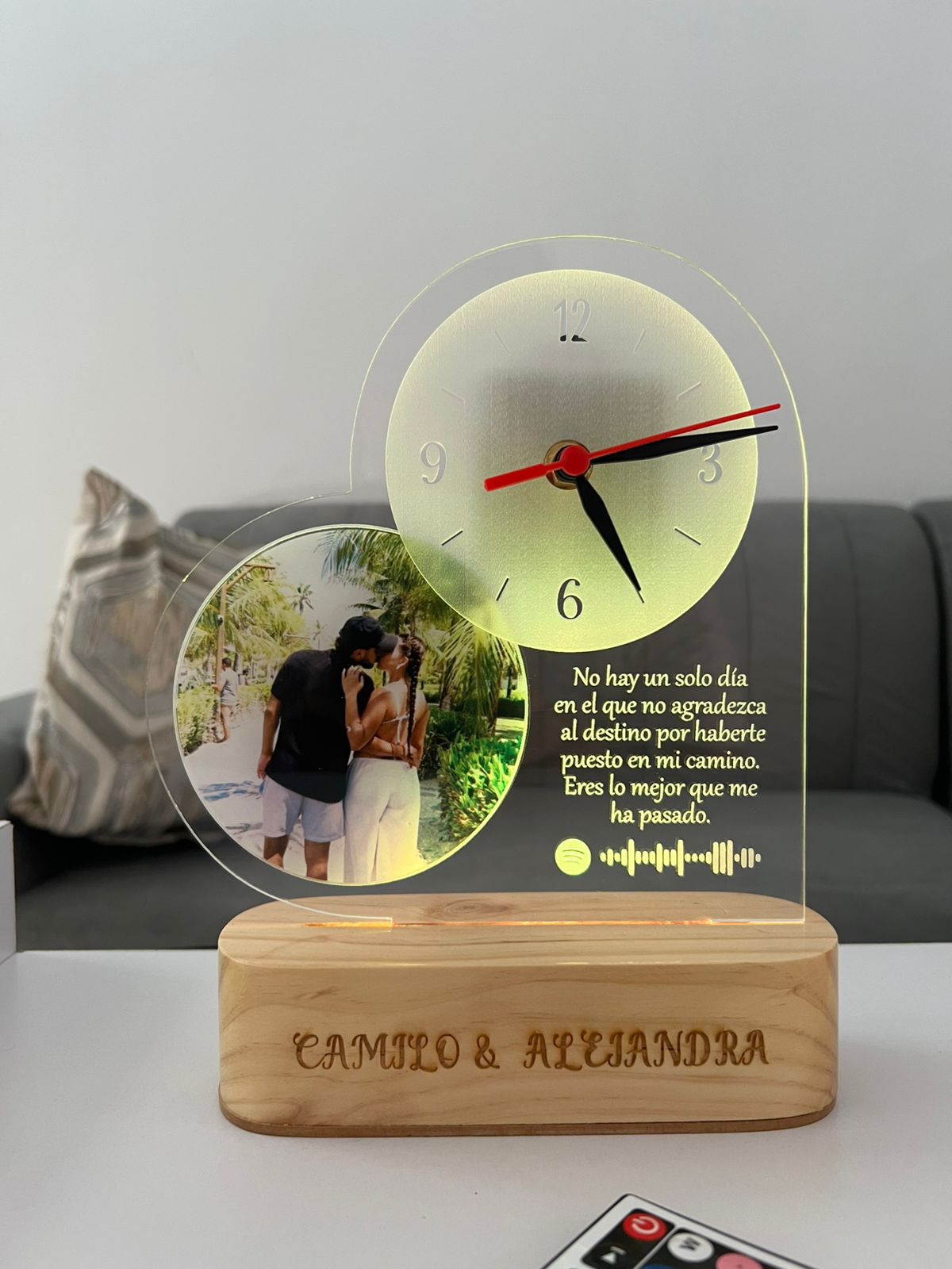 Lámpara Reloj Diseño corazón