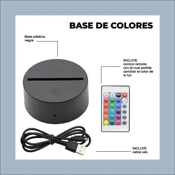 Lámpara led foto real grabada base plástica